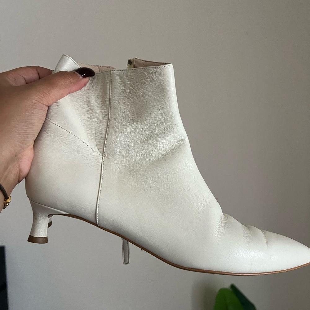 Everlane White Leather Ankle Boots